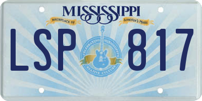 MS license plate LSP817