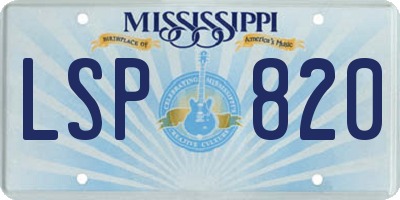 MS license plate LSP820