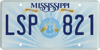 MS license plate LSP821