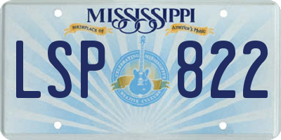 MS license plate LSP822