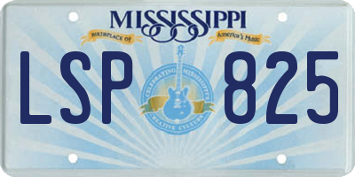 MS license plate LSP825