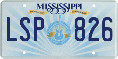 MS license plate LSP826