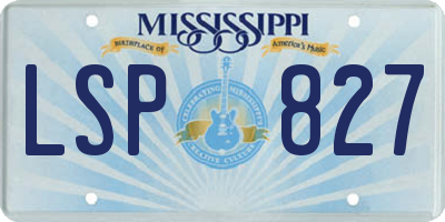 MS license plate LSP827