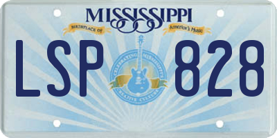 MS license plate LSP828