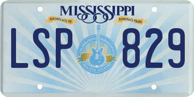 MS license plate LSP829