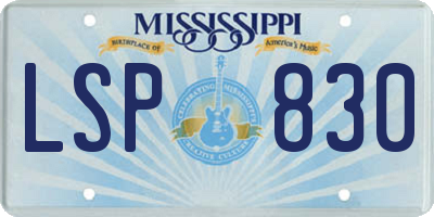 MS license plate LSP830
