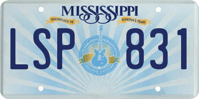 MS license plate LSP831