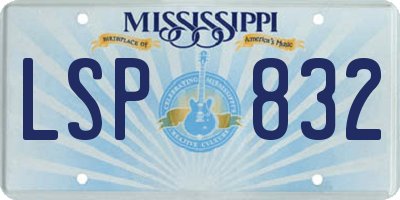 MS license plate LSP832