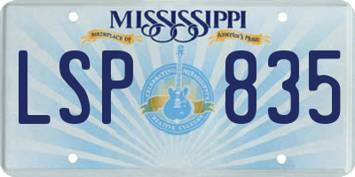 MS license plate LSP835
