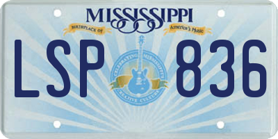 MS license plate LSP836