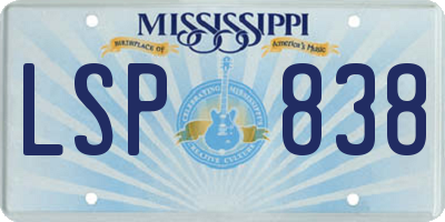 MS license plate LSP838