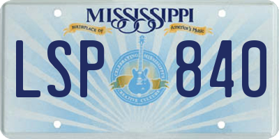MS license plate LSP840