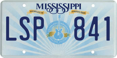 MS license plate LSP841