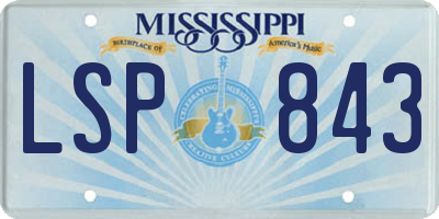 MS license plate LSP843