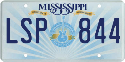 MS license plate LSP844