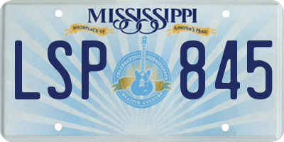 MS license plate LSP845