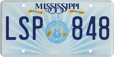 MS license plate LSP848