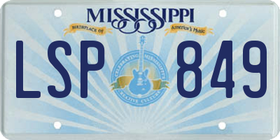MS license plate LSP849