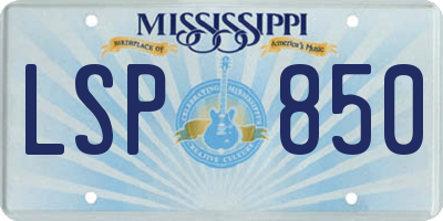 MS license plate LSP850