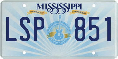 MS license plate LSP851