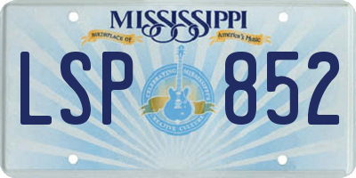 MS license plate LSP852