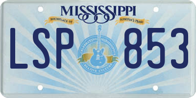 MS license plate LSP853