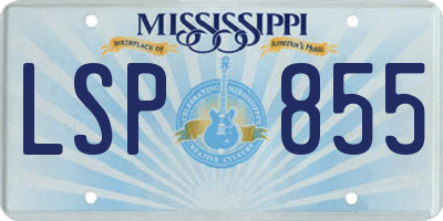 MS license plate LSP855
