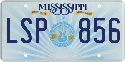 MS license plate LSP856