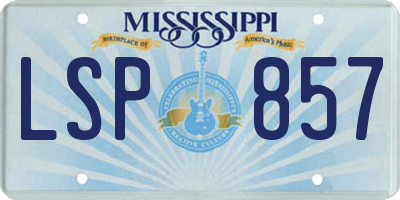 MS license plate LSP857