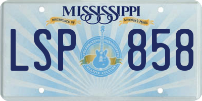 MS license plate LSP858