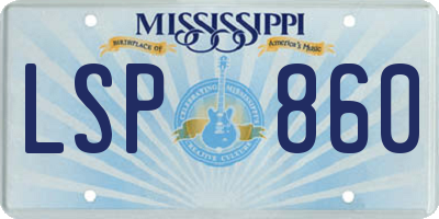 MS license plate LSP860
