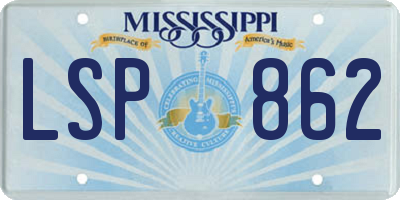 MS license plate LSP862