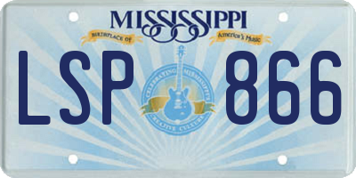 MS license plate LSP866