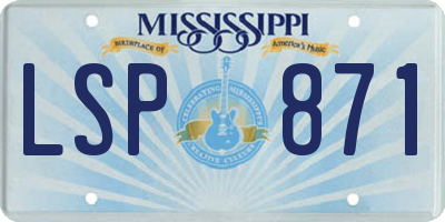 MS license plate LSP871