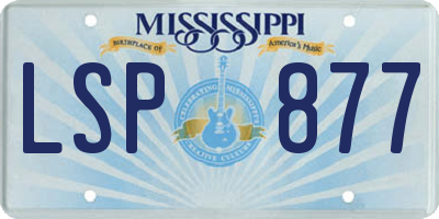 MS license plate LSP877