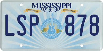 MS license plate LSP878