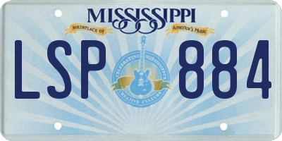 MS license plate LSP884