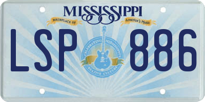MS license plate LSP886