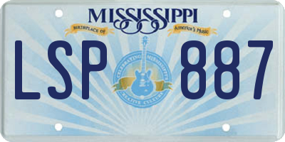 MS license plate LSP887