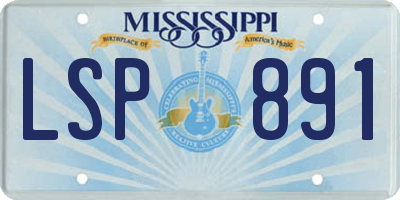 MS license plate LSP891