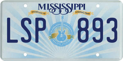 MS license plate LSP893