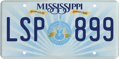 MS license plate LSP899