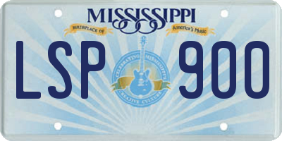 MS license plate LSP900