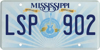 MS license plate LSP902