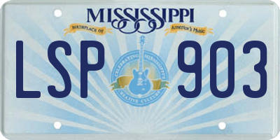 MS license plate LSP903