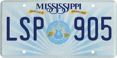 MS license plate LSP905