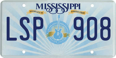 MS license plate LSP908