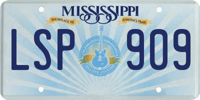 MS license plate LSP909