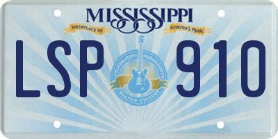 MS license plate LSP910
