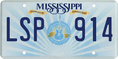 MS license plate LSP914